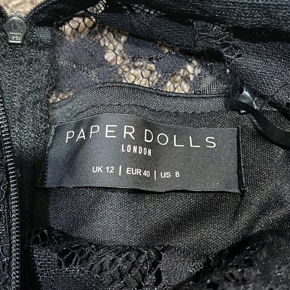 Paper Dolls Women's High Neck Midi Lace Dress with Double Frill Sleeve Size 8 - Picture 10 of 10